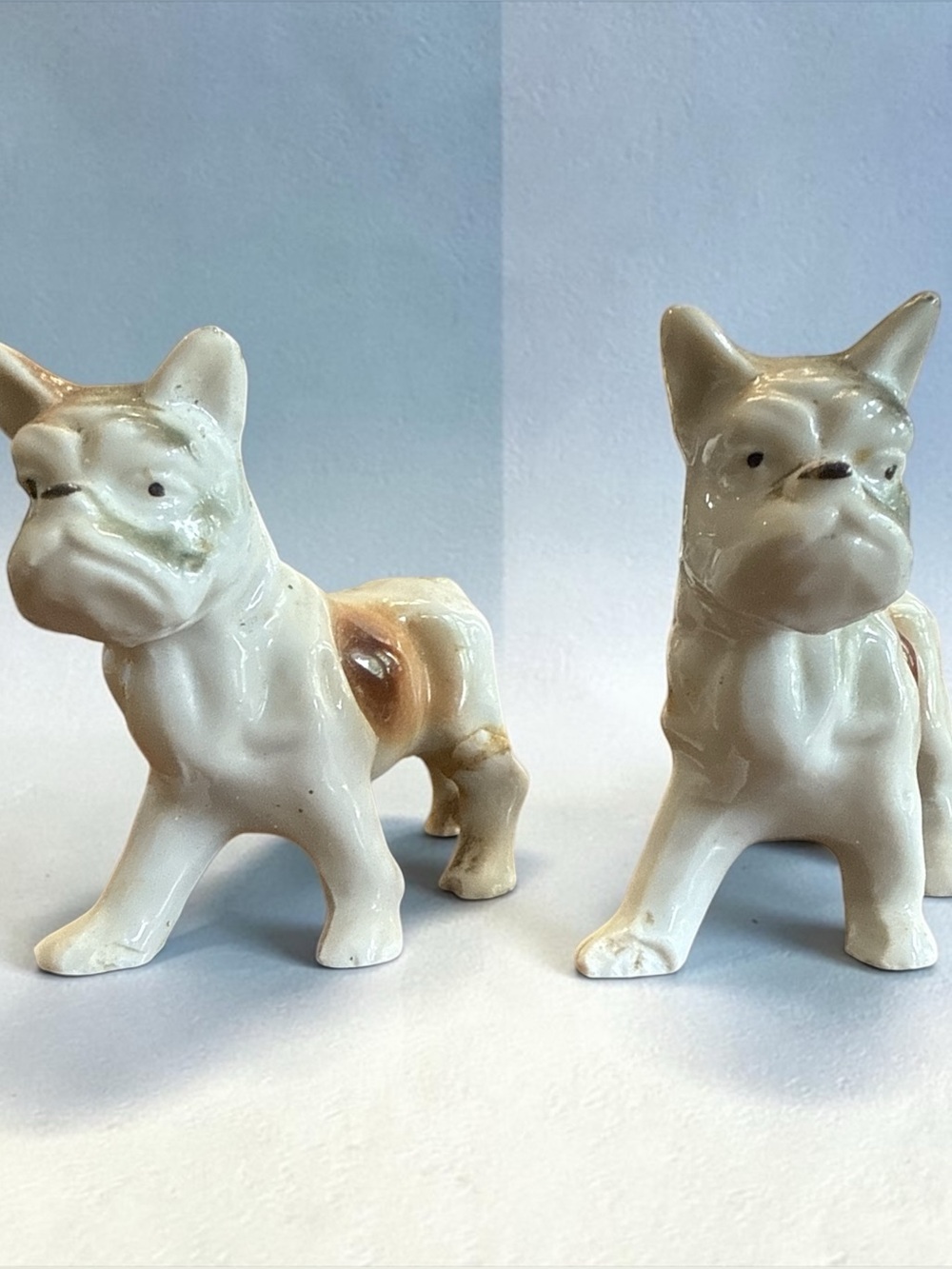 Vintage 1950s Japan Ceramic Dog Figurines - As-Is Craft / Mosaic Supply